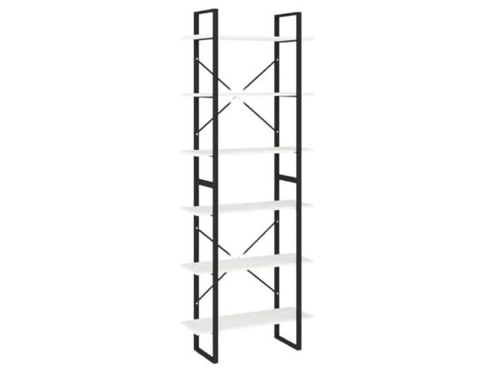 KGHERMDF Standregal Hoch Weiß 80x30x210 cm Massivholz Kiefer 6 Ablagen, Robust, Langlebig, Als 2 Kleine Regale Nutzbar, Feucht Abwischbar
