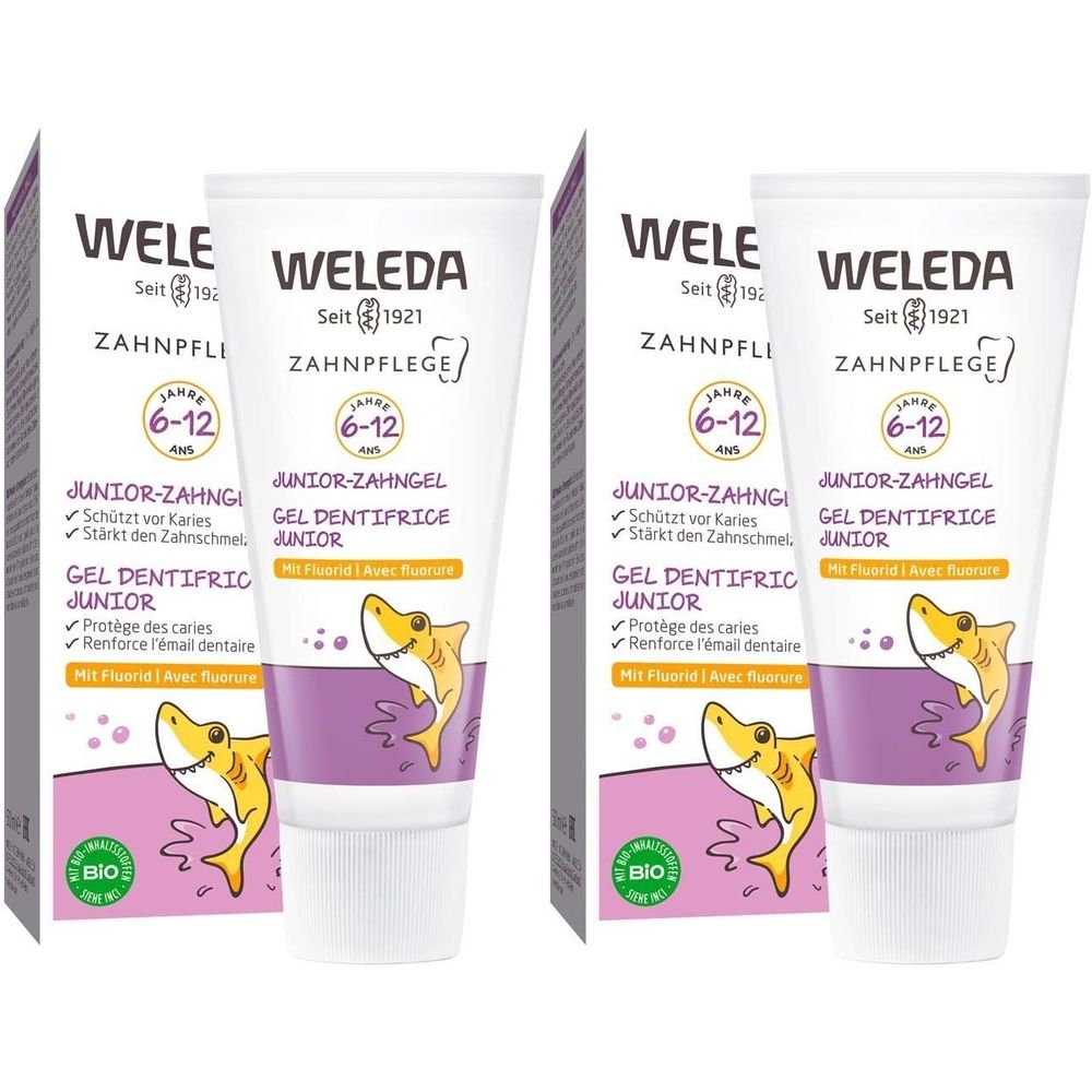 Weleda Junior-Zahngel mit Fluorid 2x 2x50 ml Zahngel