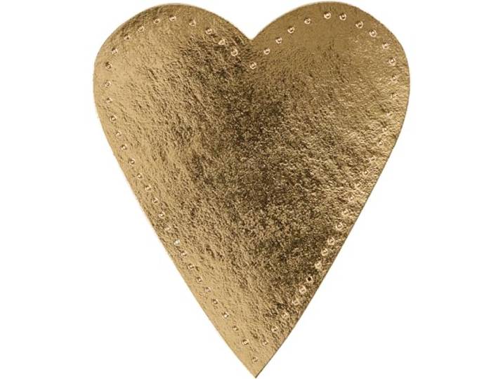 Hart, h: 12 cm, b: 10 cm, goud, 4stuks, 350 g/m2