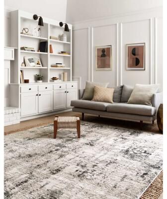 Alexander Home Keara Abstract Marble Distressed Contemporary Rug
