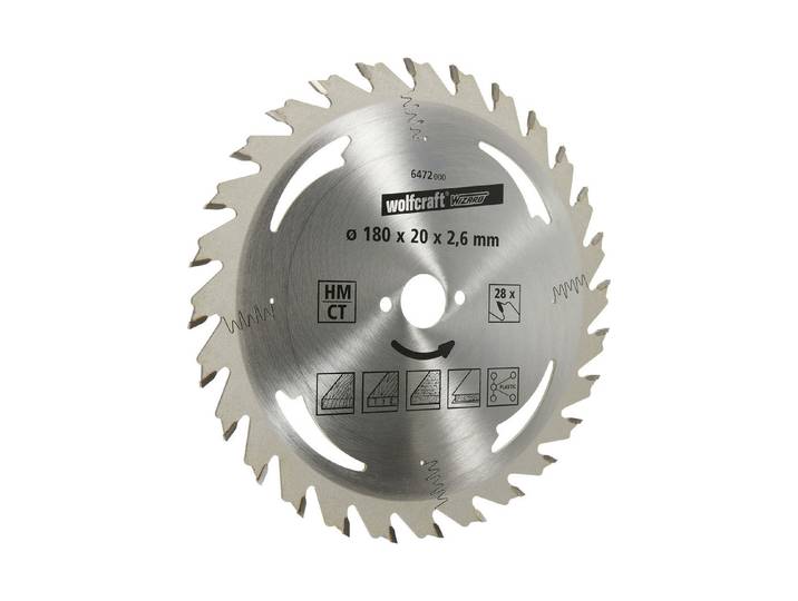 Wolfcraft Kreissägeblatt HM 28 Zähne ⌀ 18 cm