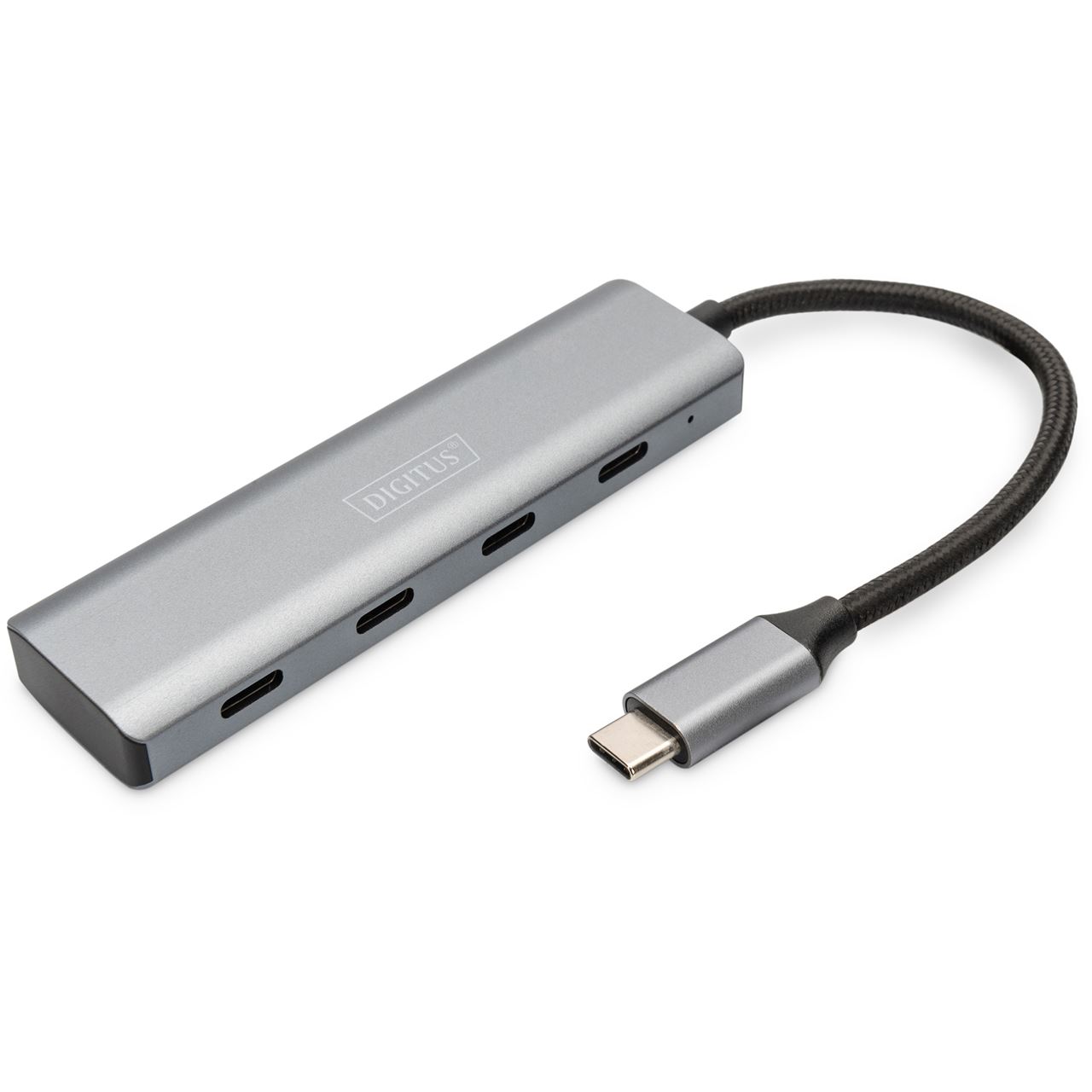 Digitus USB-C-Hub 4-Port 3.1->4xC3.1 integr. Kabel silber