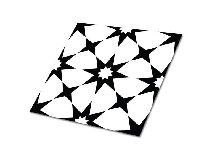 Tulup Selbstklebende Wandfliesen 9 Stück 30x30 cm - Sterngeometrie, Schwarz, Quadratisch, 30x1.6x30 cm, Tapeten & Wandverkleidungen, Wandtattoos & Sticker