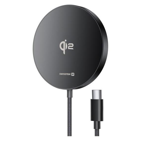 Swissten Wireless Charger MagPuck Qi2 1.5 m (MagSafe Compatible) (15 W) (22055560)