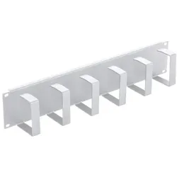 Triton RAC-VP-X22-A1 - 19" Kabelführungsleiste 2 HE, 6x Metallbügel 85x70 mm, Serverschrank Zubehör, Grau