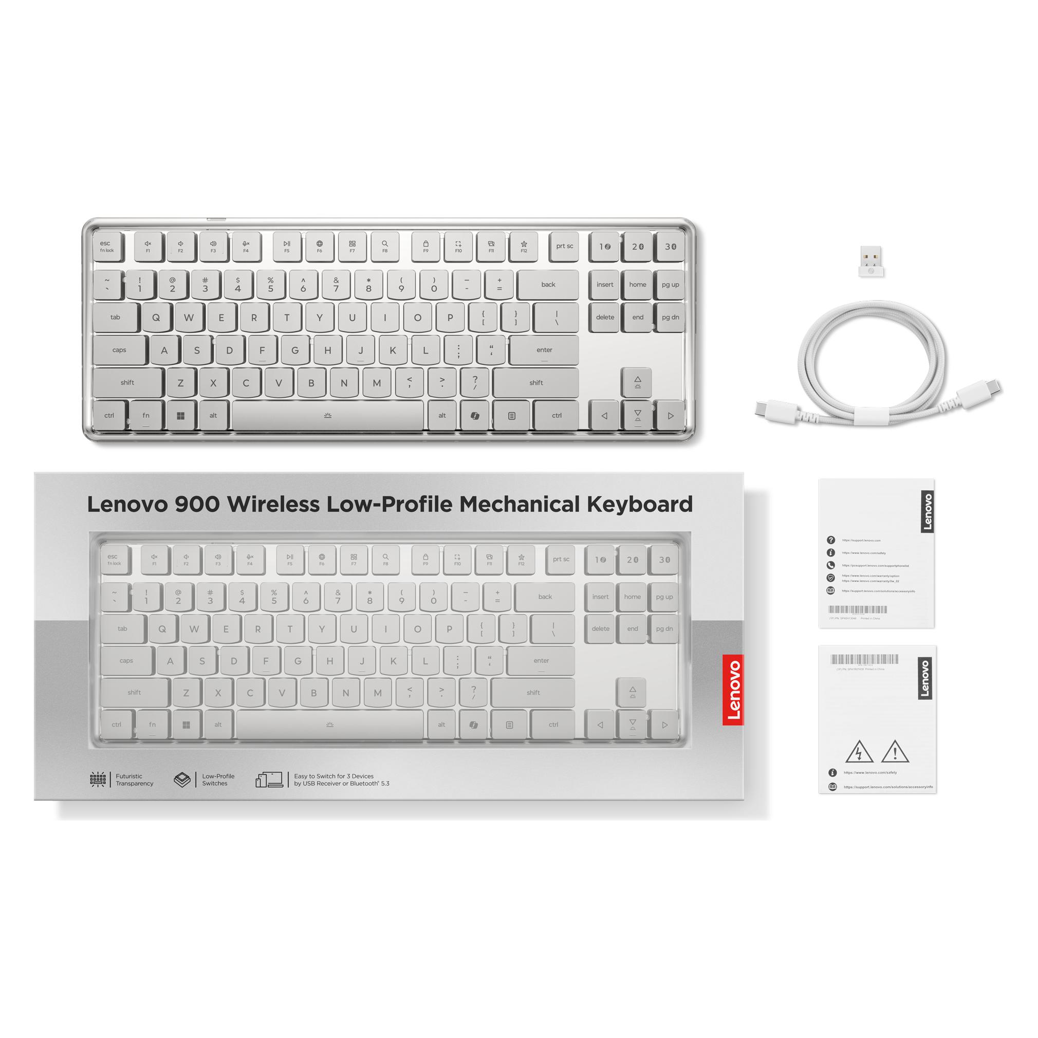 Lenovo 900 Wireless Mechanical Keyboard-German (P) (DE, Kabelgebunden, Kabellos) (GY41V37461)