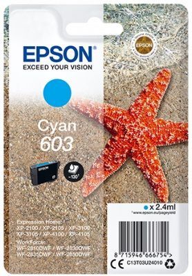Epson starfish singlepack cyan 603 ink