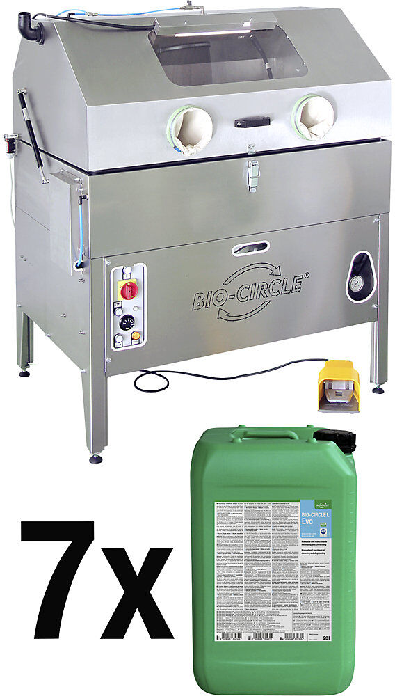 Teilewaschgerät HP VIGO, Set mit 7 x 20-l-Industriereiniger, Nutzlast 150 kg Bio-Circle