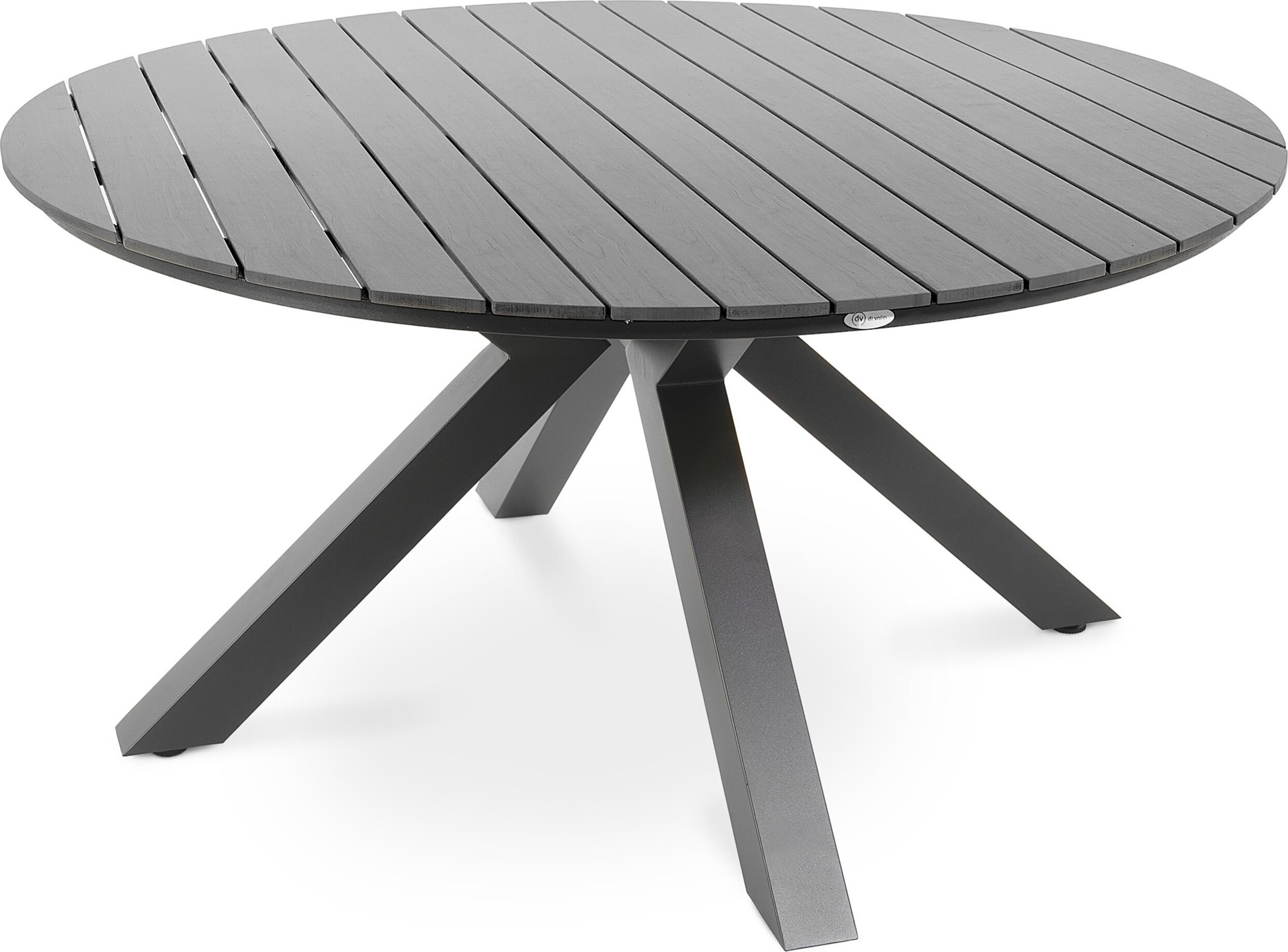 di volio Gartentisch Ravello ø 150 cm, rund - schwarz - Gartentisch - wetterfest & langlebig, aus Kunstholz und Aluminium