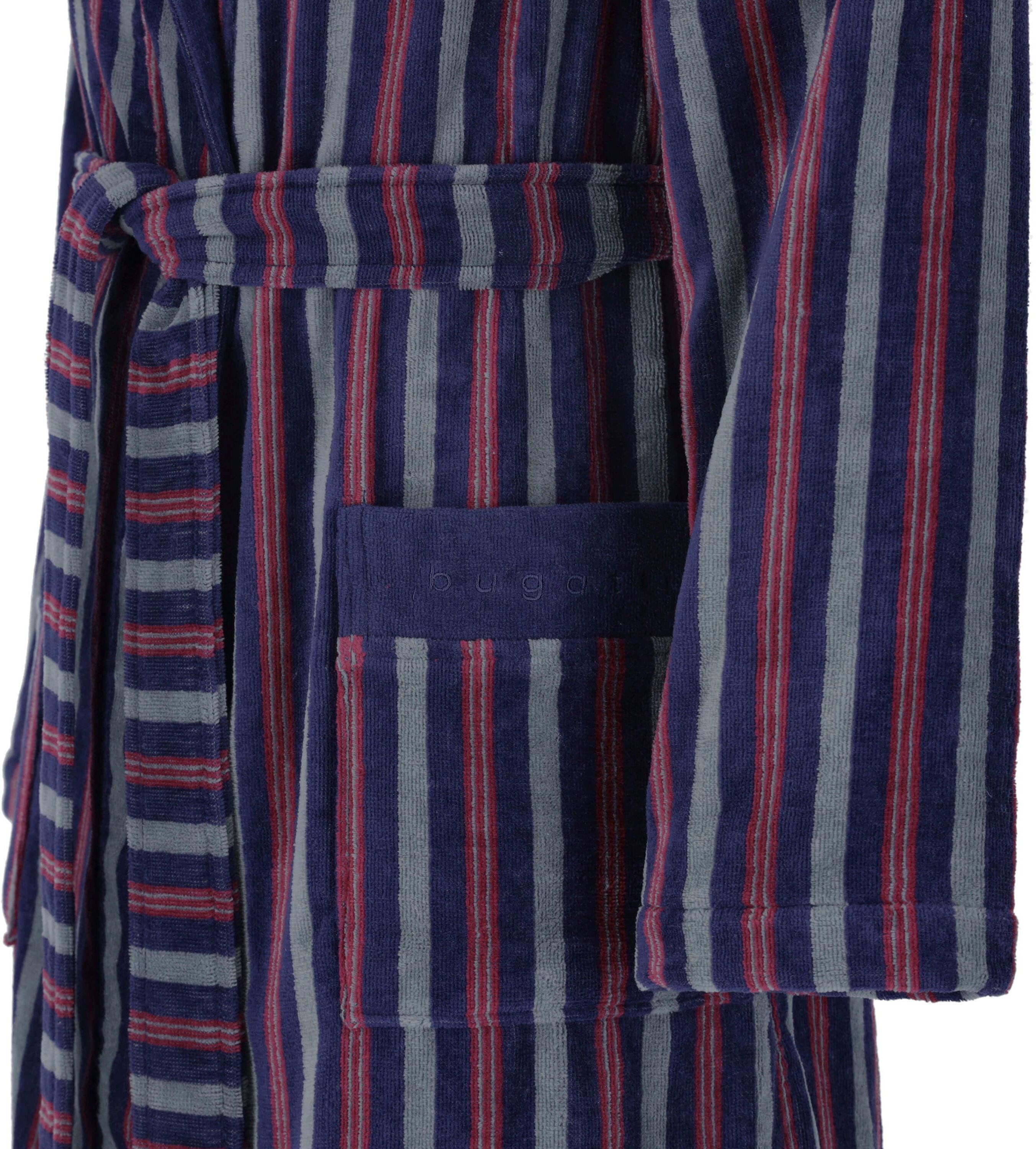 Herrenbademantel BUGATTI "Edoardo, ideal für Sauna & Spa, Hotelbademantel, Morgenmantel" Gr. M, blau (marine blau), L:120cm, Webvelours, Hausmäntel, Herrenbademantel marine blau M L: 120cm