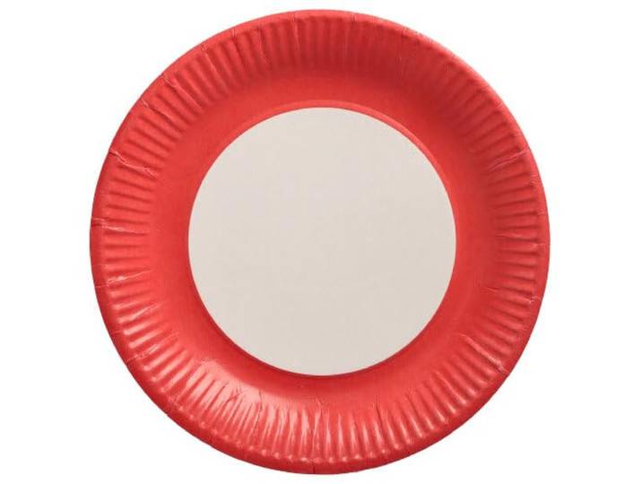 PAPSTAR Teller, Pappe rund Ø 23 cm rot 88569 Pappteller Einwegteller Partyteller, 500 Stück