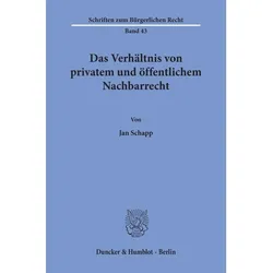 Das Verhältnis von privatem und öffentlichem Nachbarrecht., Fachbücher von Jan Schapp