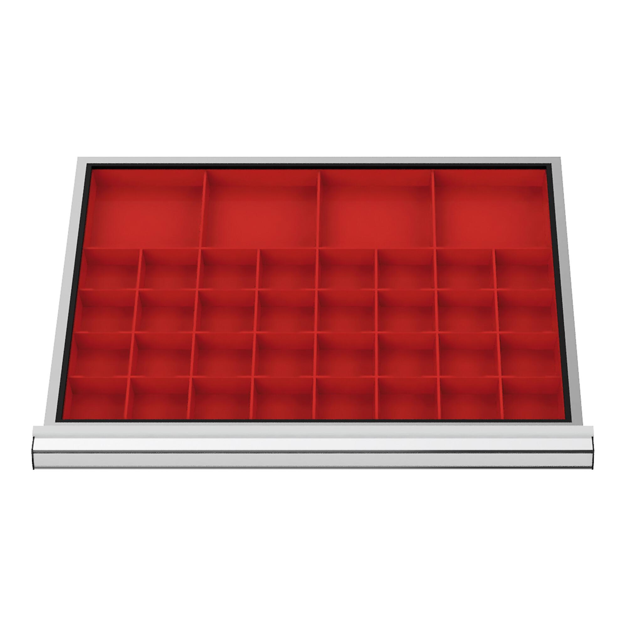 STIER Schubladeneinteilung Kleinteilekästen BLH 50 mm Innenmaß 600x450 mm 32 KTK 75x75 mm (903945)