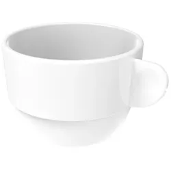 MONOUSO - Wiederverwendbare Plastiktasse "Cappuccino" Weiß 166ml (6 Stück)