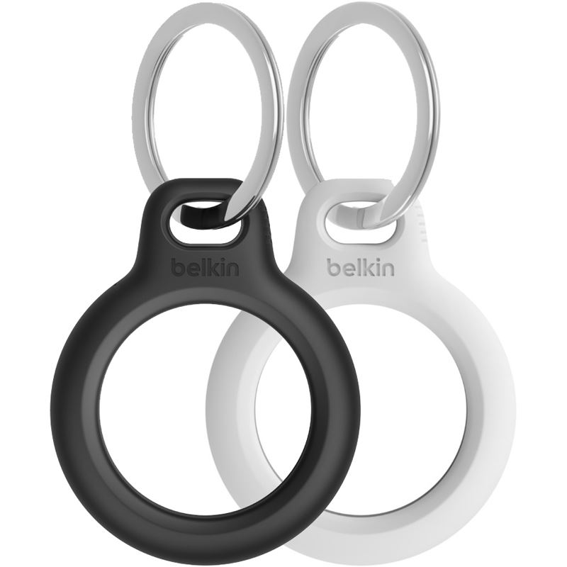 BELKIN 2-PACK SECURE HOLDER W/ KEY RING F/ APPLE AIRTAG BLACK AND WHITE