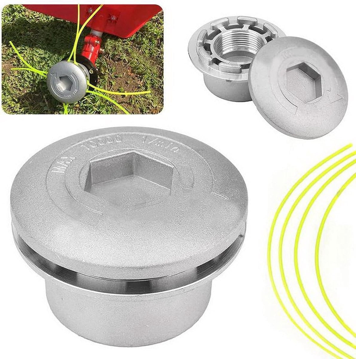 Dailygoody Aluminium Trimmerkop - Zilver - Universeel voor Grasmaaiers