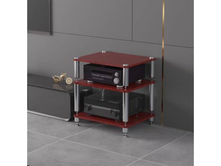 ZSCNYHMT Audio Rack, Stereo-Schrank Mit Edelstahlrahmen Und Ablagen Mehrschichtige regale, verstärkeraufbewahrung, player-organisation, stabiles design, für audio innenräume(C2,3-tier)
