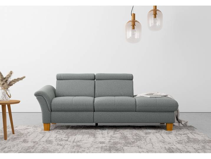 Recamiere OTTO HOME Lindgren , grau, B:206cm H:84cm T:93cm, 100% Polyester, Sofas, Recamiere, wahlweise motorische TV-Funktion, Bettkasten und Kopfteilverstellung