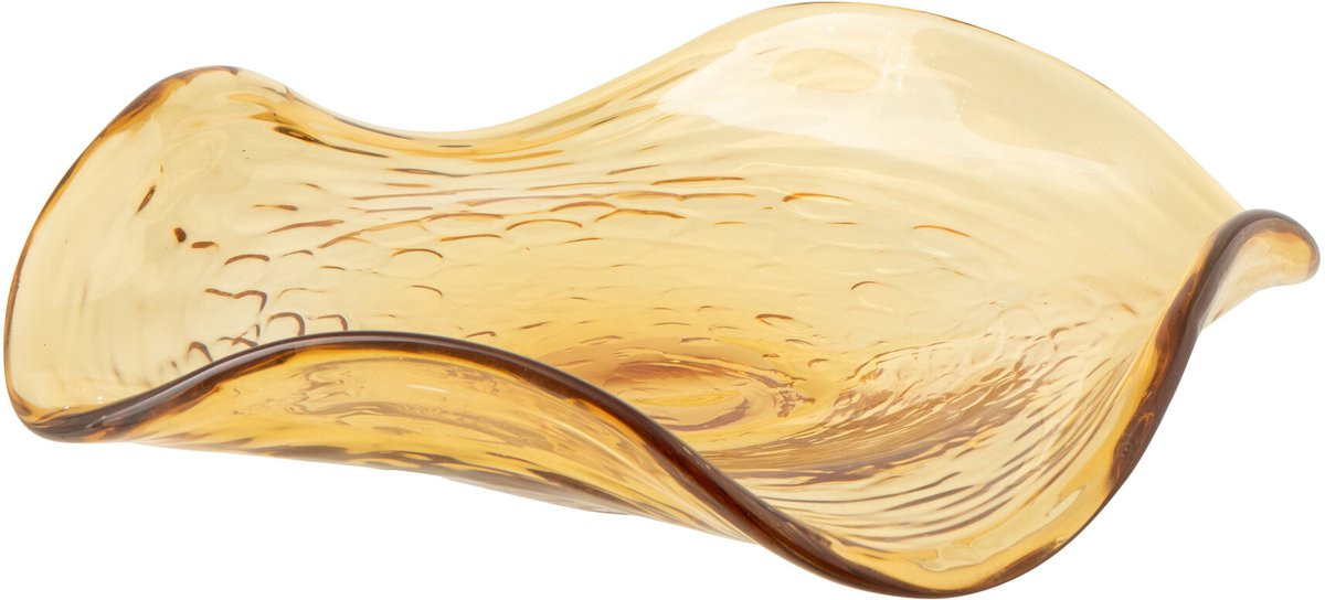 J-Line schaal Onregelmatig - Glas - Caramel