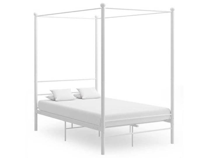 Remise Structure de lit adulte - Blanc - Cadre de lit à baldaquin - sans matelas - blanc - 140x200cm - métal_itl29z