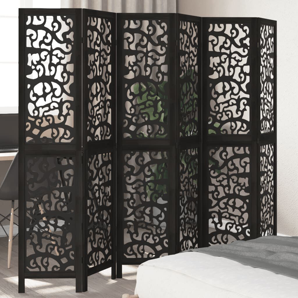 ClassicLiving Folding Room Divider Black 160cm H x 215cm W x 1.6cm D