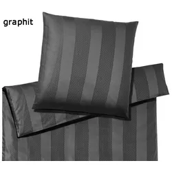 Elegante Bettwäsche Metropolis - 155x220 cm + 40x80 cm	graphit