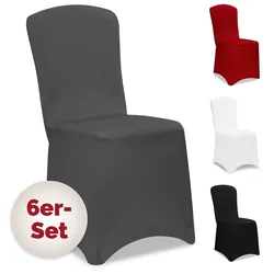 DETEX® 6er Set Stretch Hussen Grau Überwurf Rückenlehne