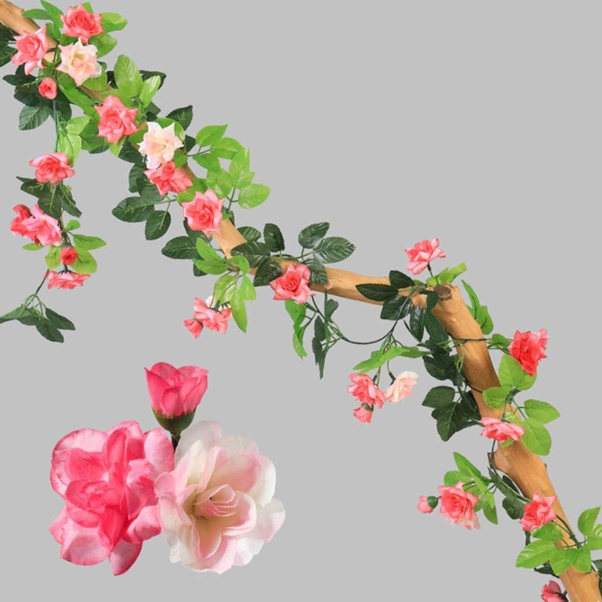 Kunstbloemen Roos Bloemenslinger Garland Roze - 230 cm