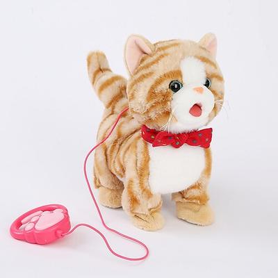 Fernbedienung Roboter Katze elektronische Plüschkatze Spielzeug Interaktive Spielzeuge läuft singendes Stofftier Geschenk für Mädchen und Jungen im Alter von 3-6 Jahren Weihnachtsgeschenk