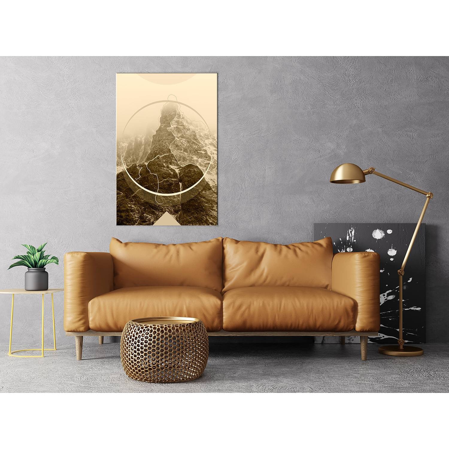 home24 Power of the Mountains wanddecoratie, grijs en beige, 40 x 60 cm
