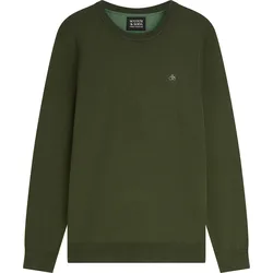 SCOTCH&SODA Herren Pullover - Core, Viskose Pullover, einfarbig Dunkelgrün / M