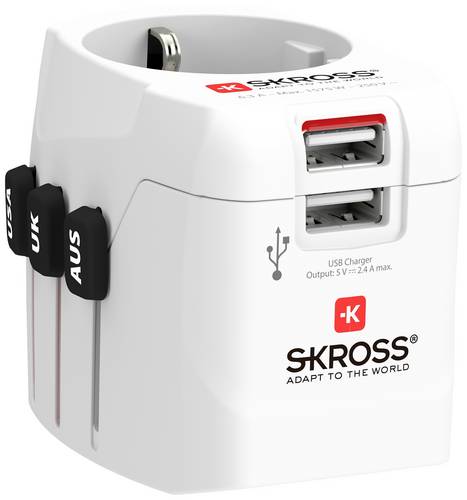 Skross 1302470 Reiseadapter Pro Light USB (2xA) -World