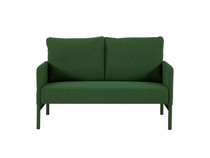 Canapé banquette droit fixe tissu vert olive 2 places