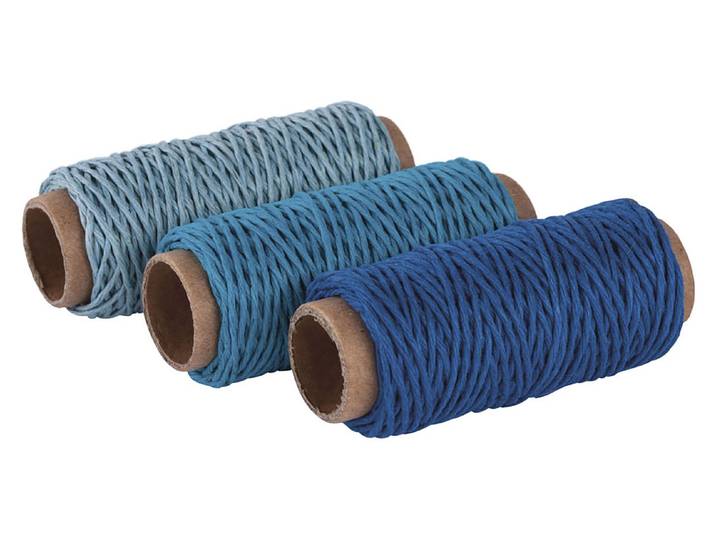 Rayher Hanfkordel-Set Blautöne ⌀ 1 mm 36 m