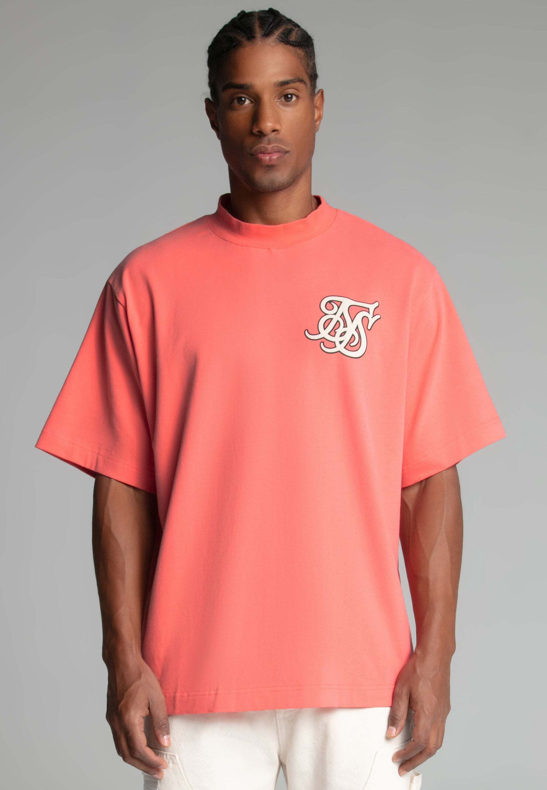 T-Shirt SIKSILK "Siksilk T-Shirt Logo T-Shirt", Herren, Gr. L, pink, Obermaterial: 100% Baumwolle CO., Shirts T-Shirt pink L