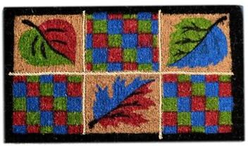 Imports Decor Leaves Multi Coir Door Mat (2'6 x 1'6) - 2'6 x 1'6
