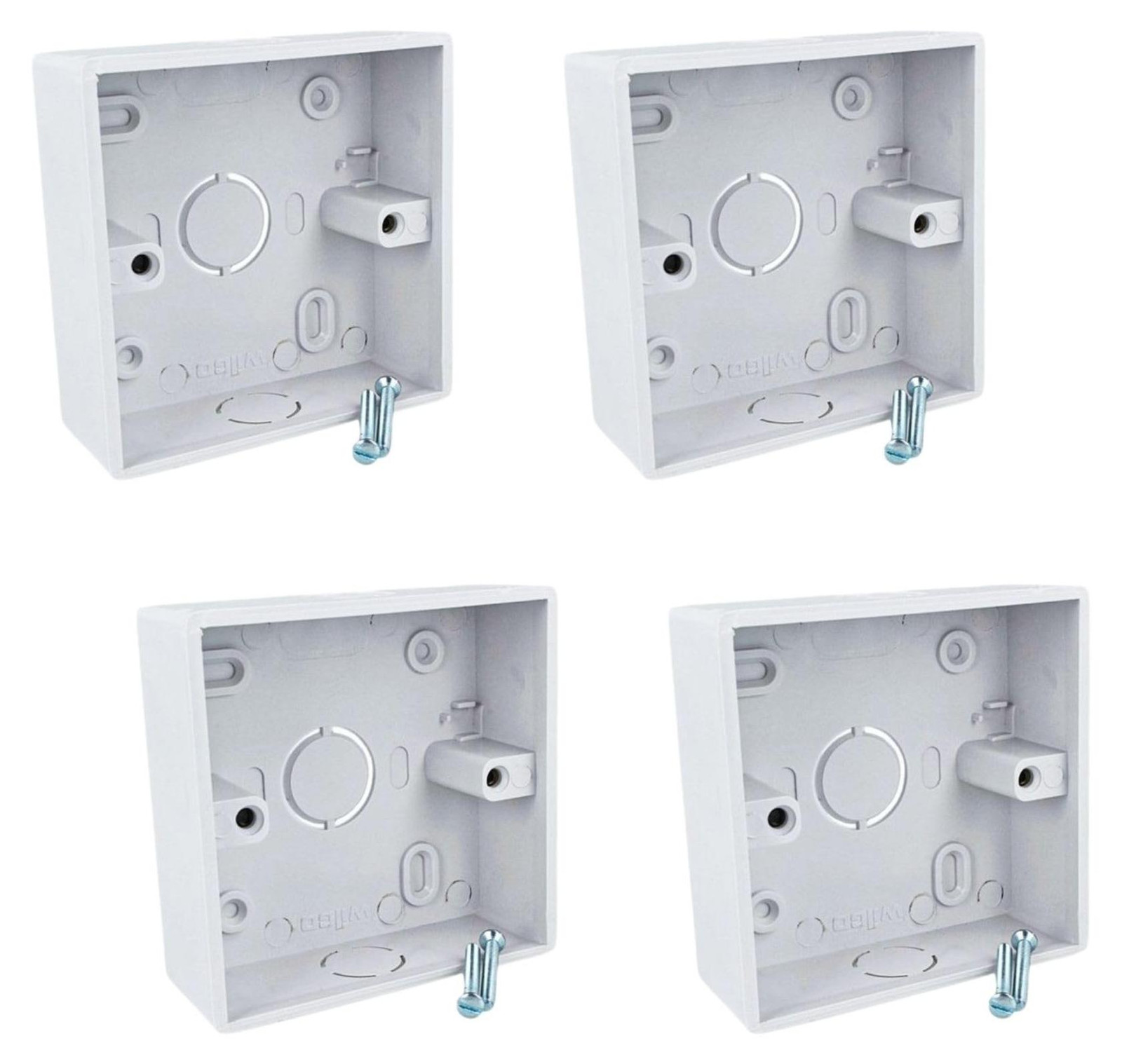 Set van 4 vierkante wanddozen 86 x 86 mm voor thermostaat