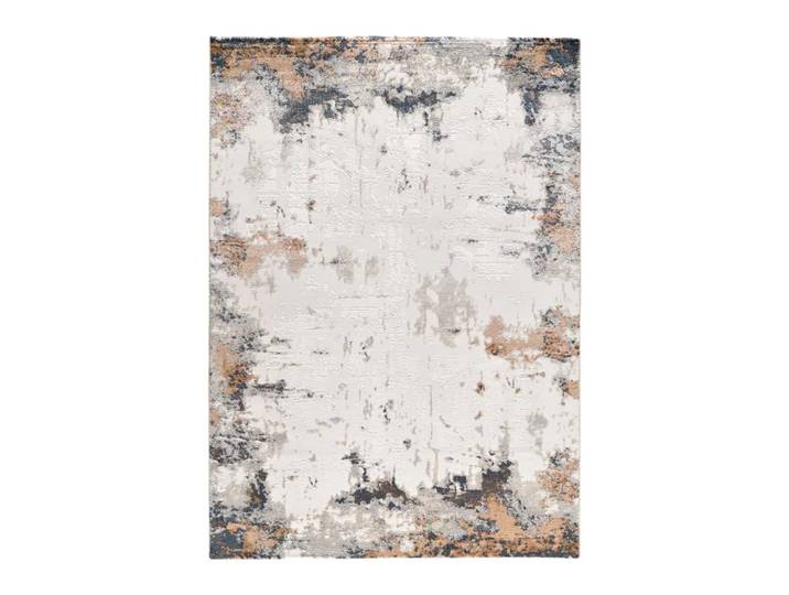 Tapis á relief abstrait beige/rouille/bleu 134x200 cm