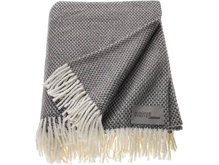 Wohndecke Zen, Fransen, Kuscheldecke , grau (dunkelgrau), B:140cm L:200cm, Baumwolle, Polyacryl, SCHÖNER WOHNEN-KOLLEKTION, Wohndecken, Wohndecke, mit Fransen, Kuscheldecke