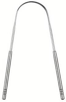Inspired Finds PureClean Stainless Steel Spoon Shaped Tongue Scraper Set u shaped Pp Bag