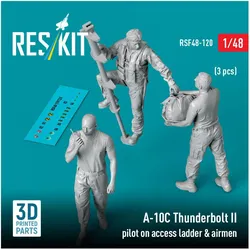 ResKit A-10C Thunderbolt II pilot on access ladder & airmen (3 pcs) (3D Printed)