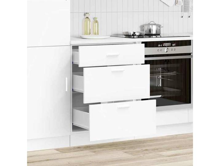 SOLOMOON@ Colonne cuisine - Armoire de cuisine  Lyon  - avec rangement -blanc bois d'ingénierie FR 1210