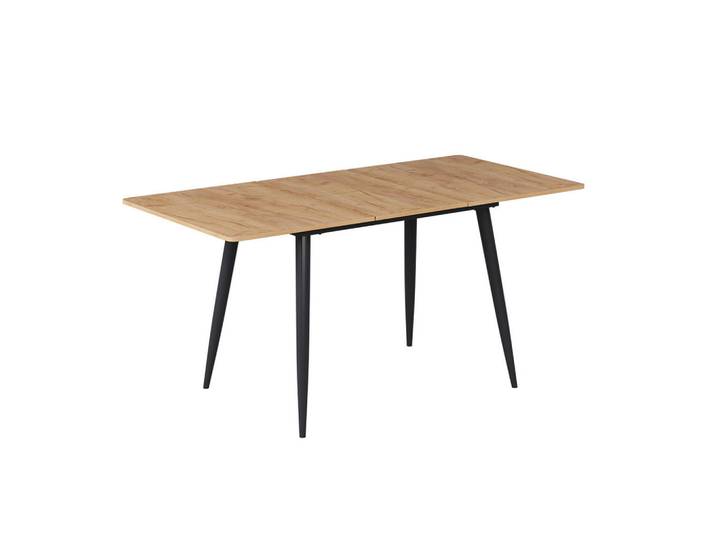 Vicco Esstisch Beaver, Goldkraft Eiche/Schwarz, 120-160 x 80 cm ausziehbar, Eichefarben, Schwarz, Holzwerkstoff, Rechteckig, 120x75x80 cm, Esszimmer, Esstische