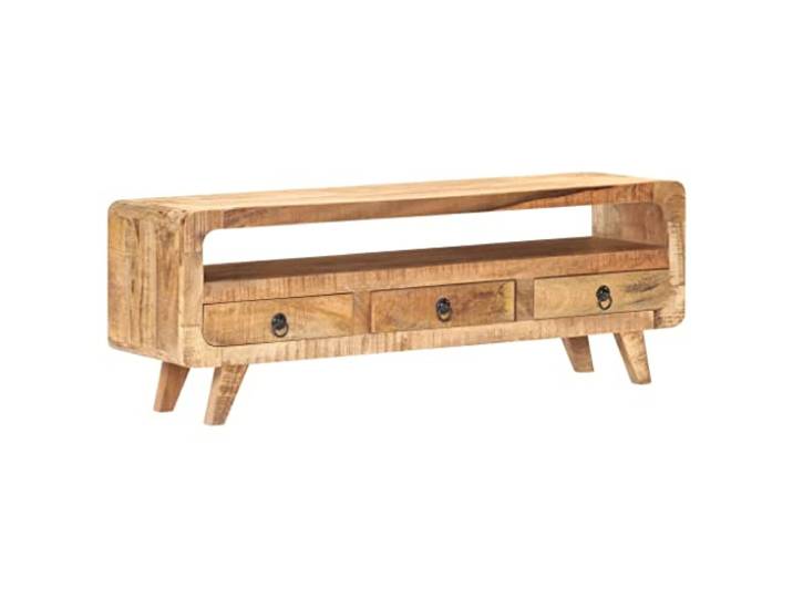 vidaXL Raues Mangoholz Massiv TV Schrank Lowboard TV Möbel Tisch Board Sideboard Fernsehtisch Fernsehschrank HiFi-Schrank 117x30x41cm