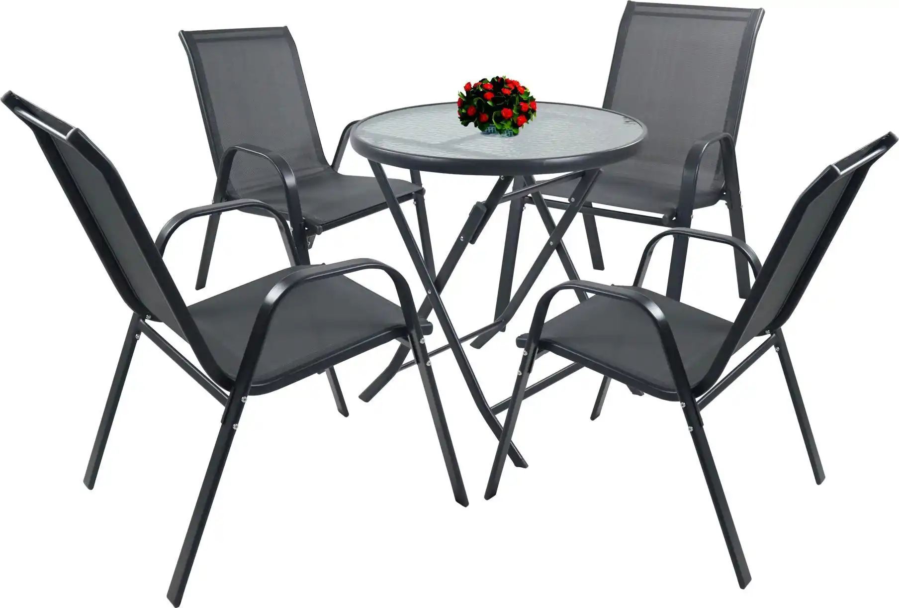 Höffner Gartenmöbel-Set   ¦ schwarz ¦ Maße (cm): B: 70 H: 89
