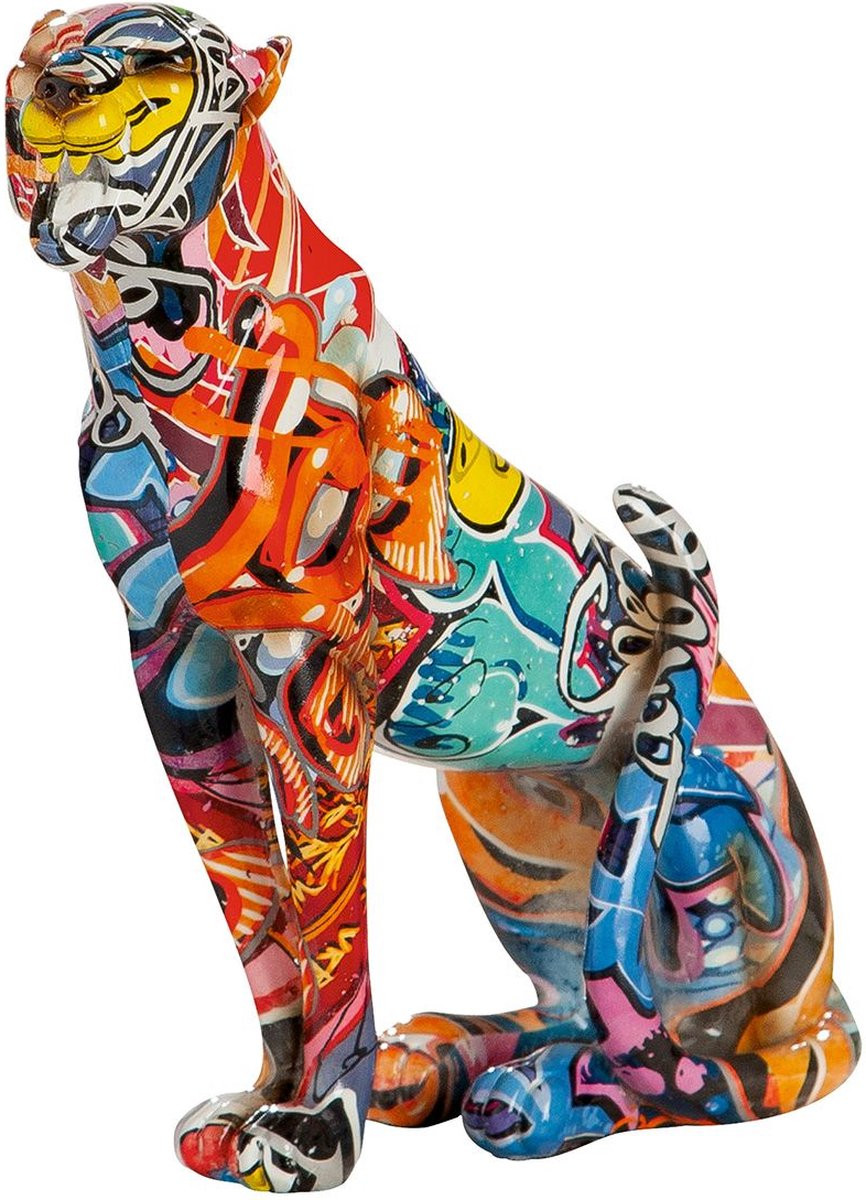 Gilde Handwerk Luipaard Decoratie in Street Art Pop Art Stijl - 7 x 20,5 cm