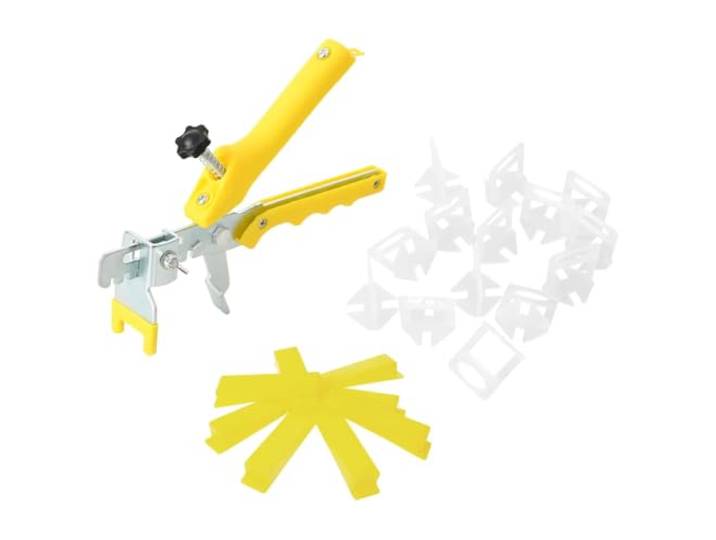 vidaXL Système de Nivellement de Carrelage 250 Cales 500 Clips\, Kit de Nivellement pour Carrelage\, Système de Nivellement pour Outils\, 2 mm