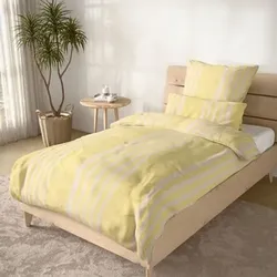 SOFT WAVE Wendebettwäsche Jacquardstreifen Mikrofaser Seersucker Einzelbett, 3tlg.
