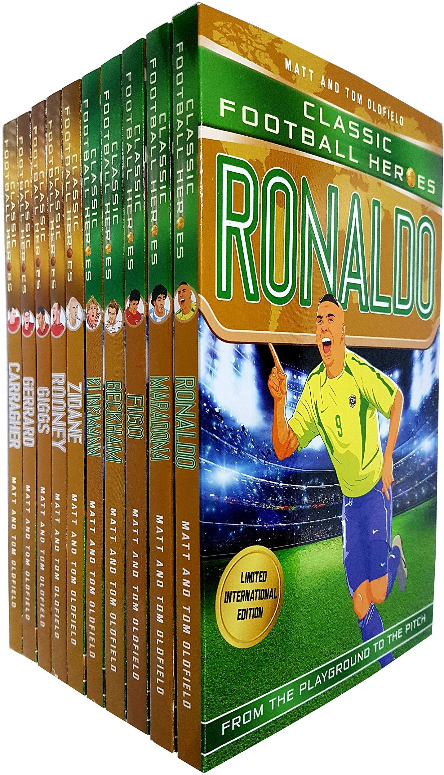 Dino Books Classic Football Heroes Legend Series 10 Books Collection Set by Matt & Tom Oldfield - Paperback - Ages 7-12 - Ronaldo, Maradona, Zidane, Beckham
