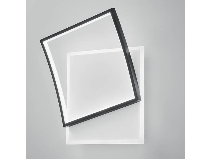 LED-Deckenleuchte Ayrton quadratisch 37 x 42 x 10cm Schwarz/Schwarz Material: Metall Metallart: Aluminium Oberfläche Metall: Lackiert LED